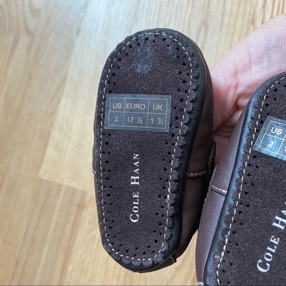 Cole Haan Brown Leather Loafers Sz 2 Boys Baby Shoes
